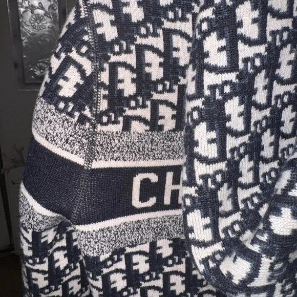 Dior Reversible Zipper Cardigan with Hood in Multicolor  Cashmere - Picture 13 of 15